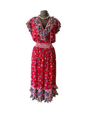 Diane Freis vintage georgette tassel dress